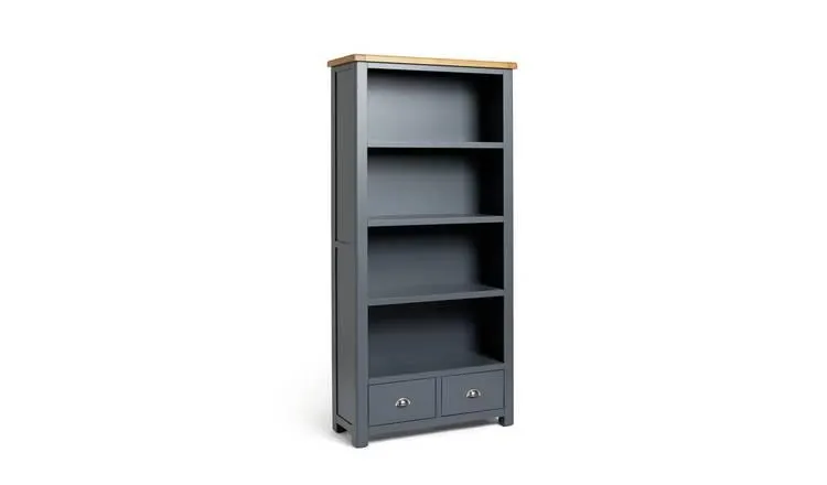 Habitat Kent Tall Oak Veneer Bookcase - Grey & Oak