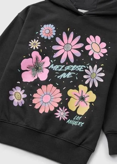 Girls Melrose Ave Charcoal Oversized Hoodie (7-15yrs) - Age 11 Years