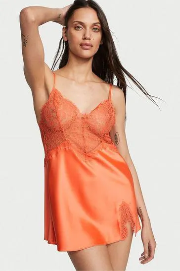 Satin Lace Slip Dress