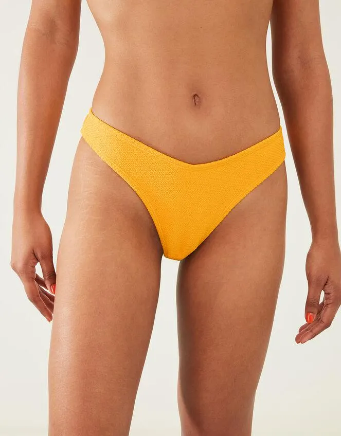 Crinkle Bikini Bottoms Yellow