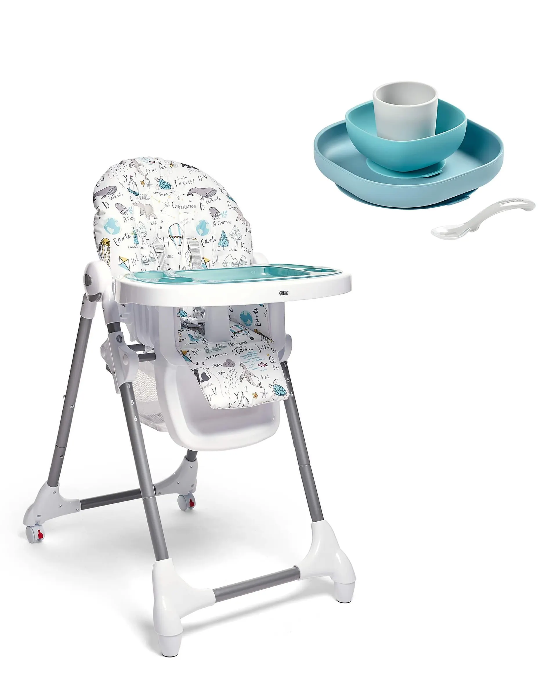 Snax Happy Planet Highchair & Beaba Meal Set - Jungle Mist