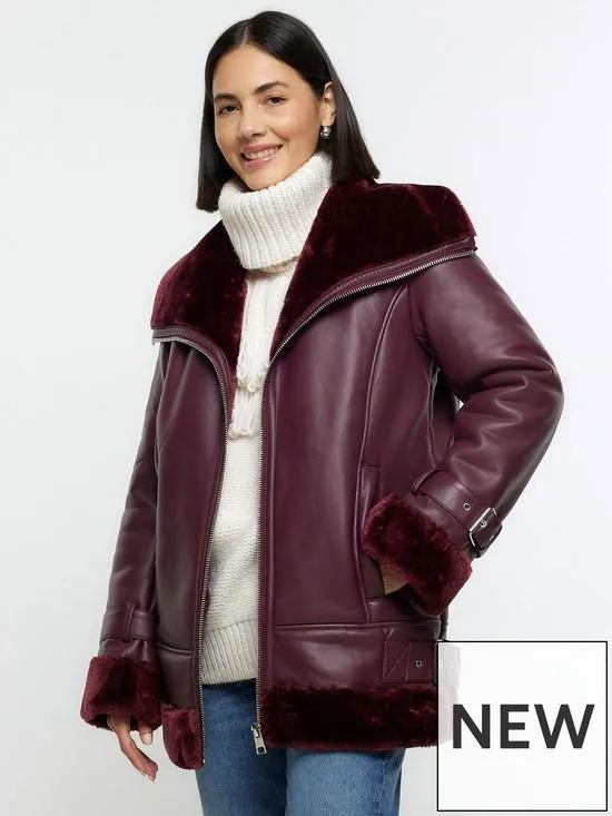 Aviator Jacket - Dark Red