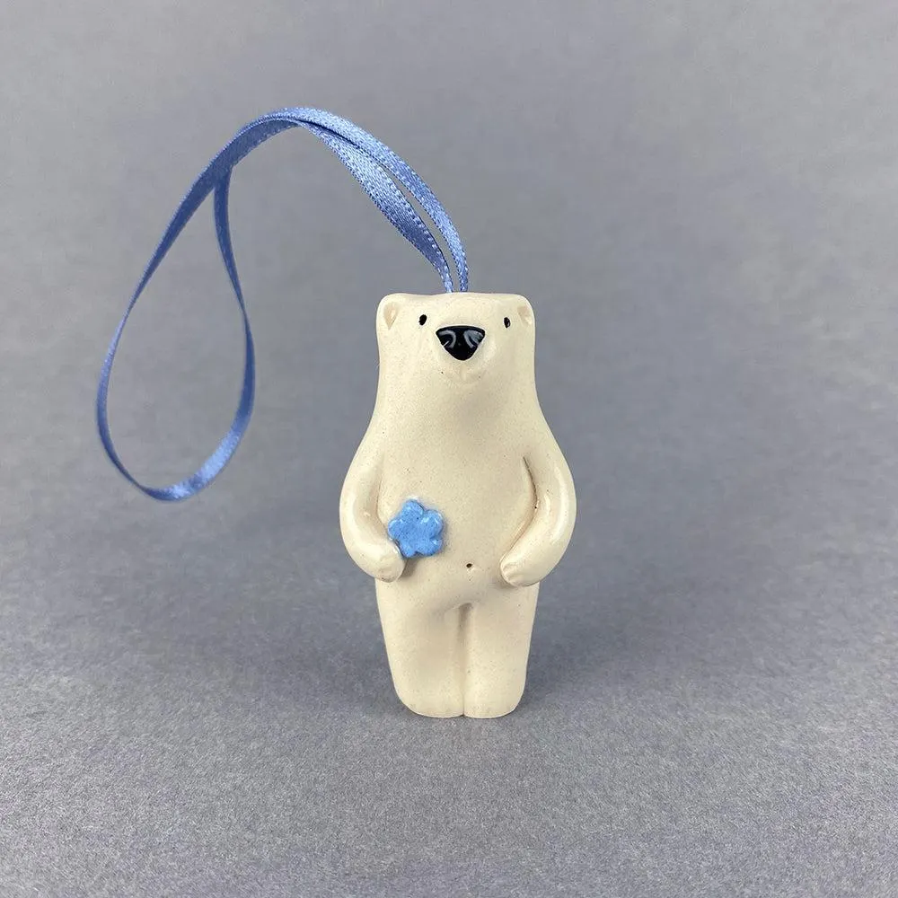 Bear with Forget Me Not Decoration