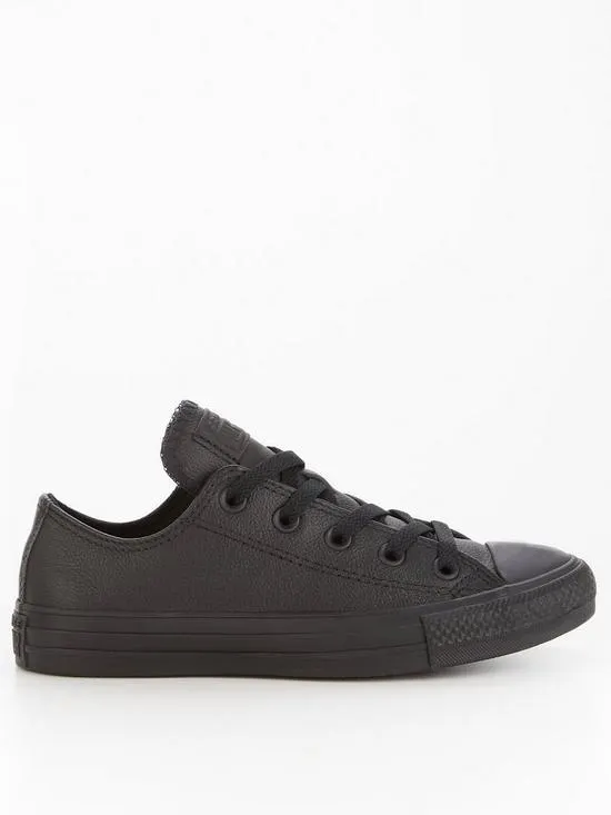 Womens Leather Ox Trainers - Black