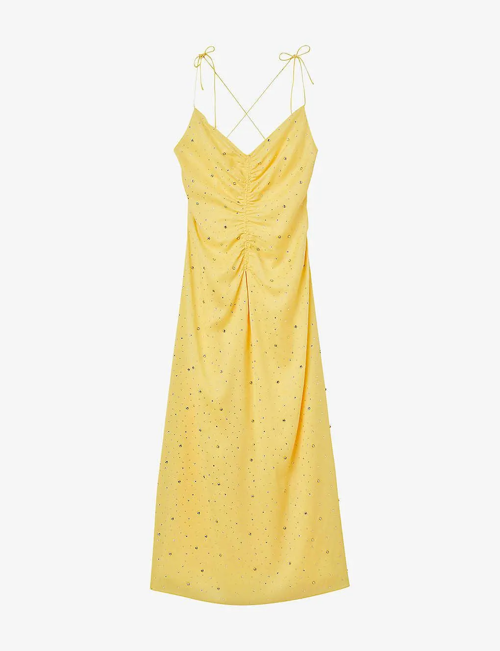 Praline crystal-embellished woven midi dress