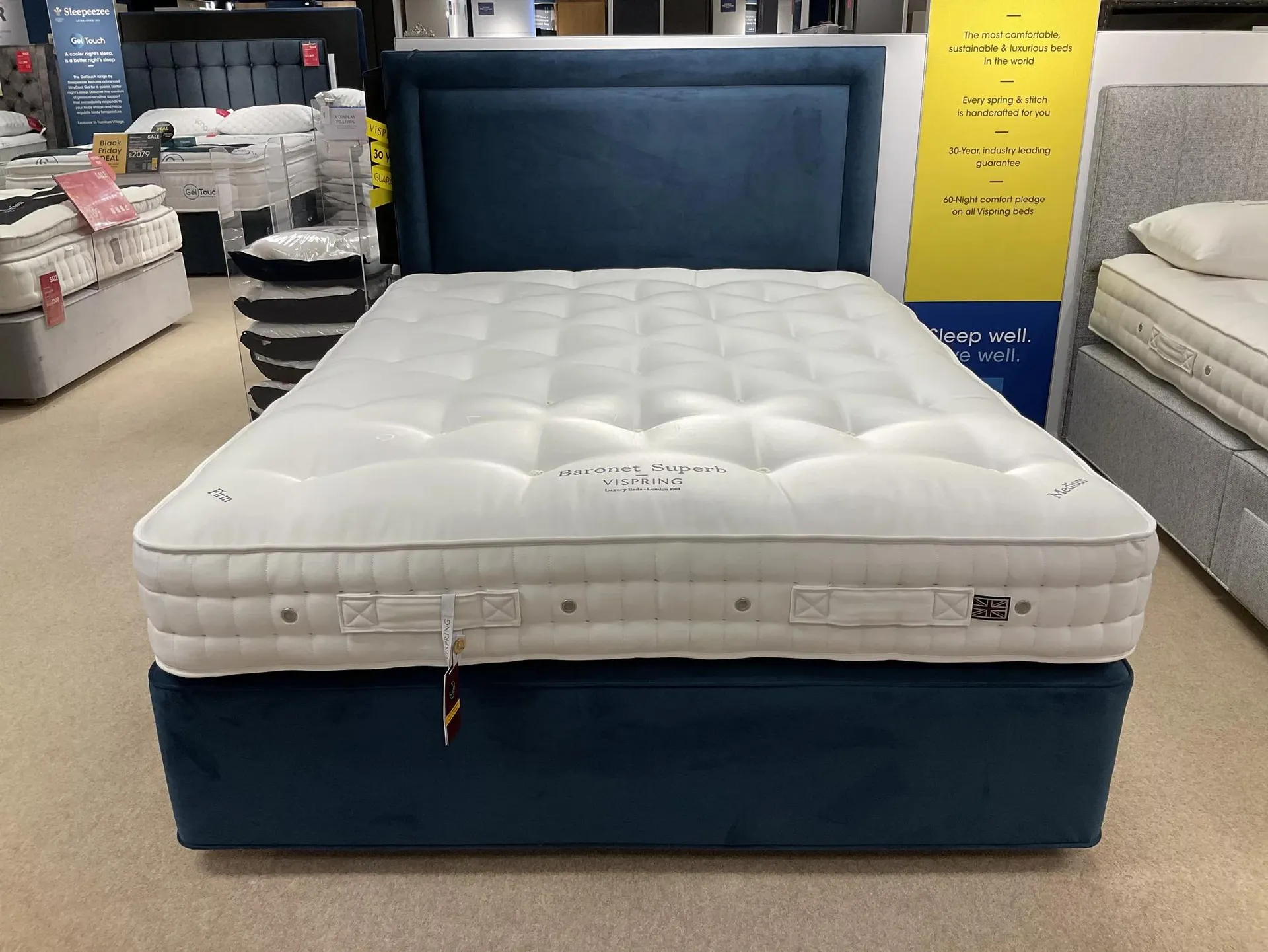 Vispring 5ft Divan set & Helios Headboard