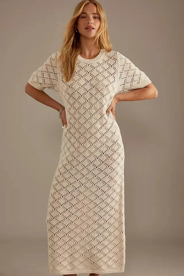 Selected Femme Vinna Short-Sleeve Knit Midi Dress