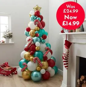 Novelty Candy Cane Balloon Christmas Tree - WAS £24.99, NOW £14.99