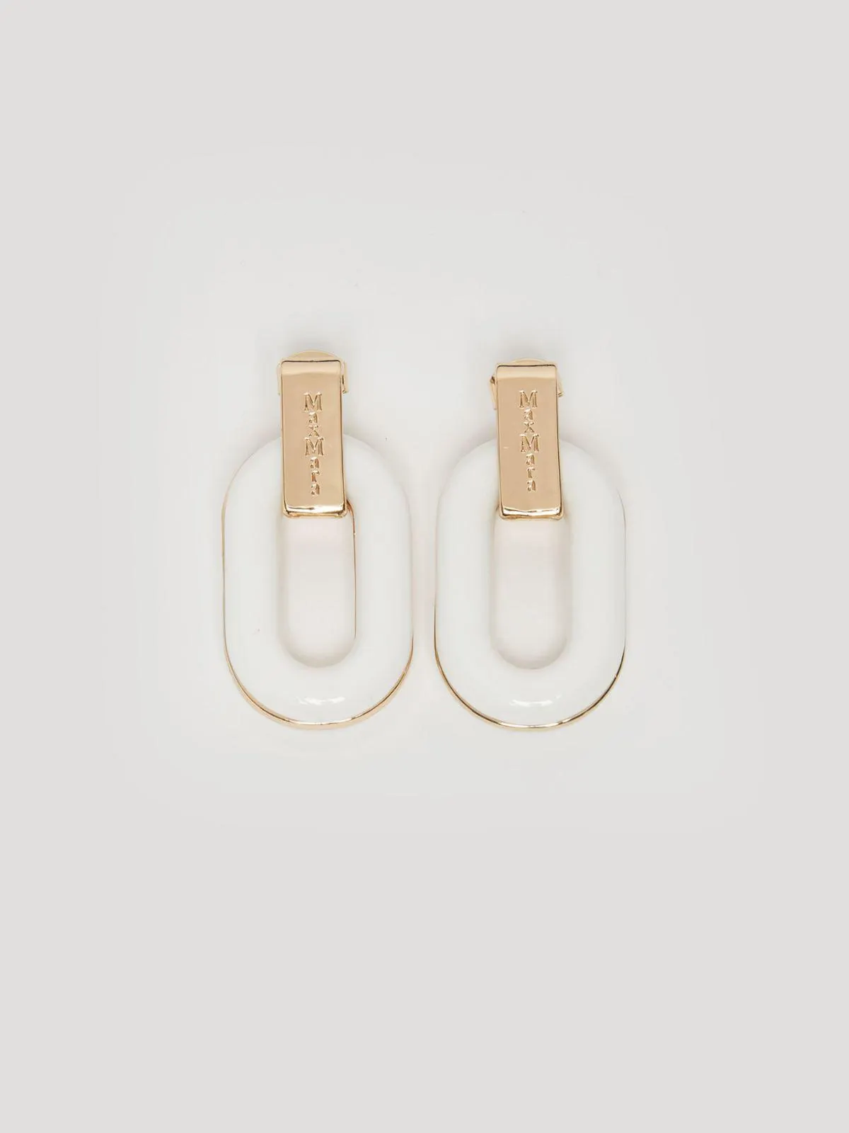 Resin and metal earrings