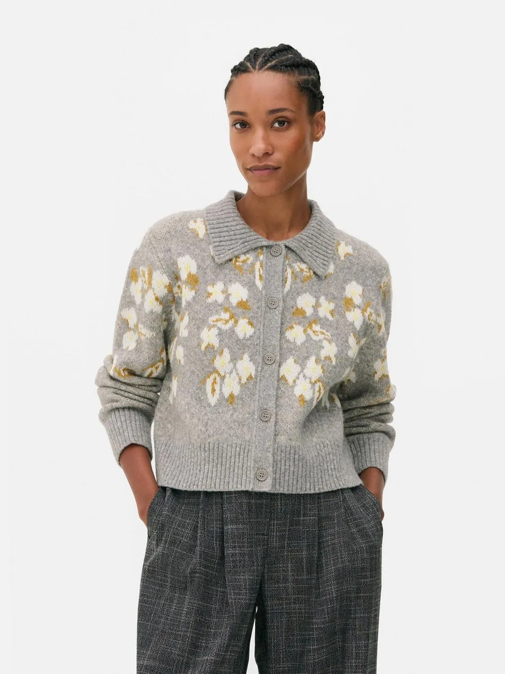 Jacquard Floral Cardigan
