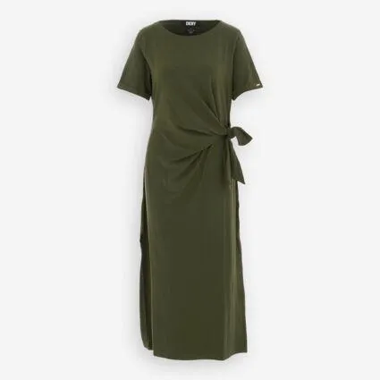 Green Maxi Tie Front Dress