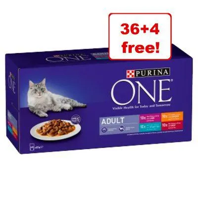 40 x 85g Purina ONE Adult Wet Cat Food - 36 + 4 Free!*