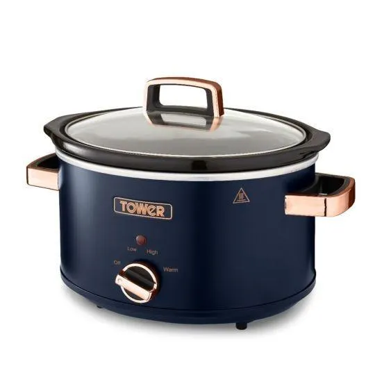 Tower T16042MNB Cavaletto 3.5L Slow Cooker - Blue and Rose Gold