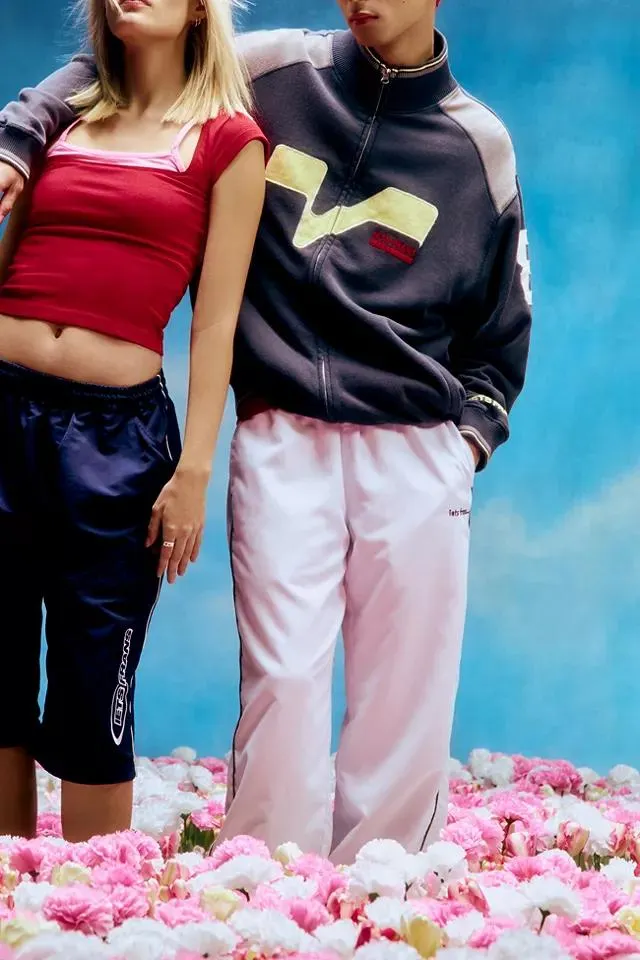 iets frans... Finn White Microfiber Track Pants