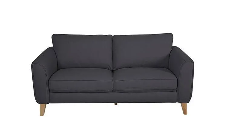 Habitat Cooper Fabric 3 Seater Sofa - Charcoal