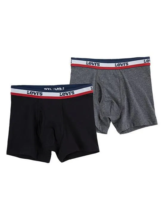 Boys 2 Pack Sportswear Logo Boxer Brief - Black
