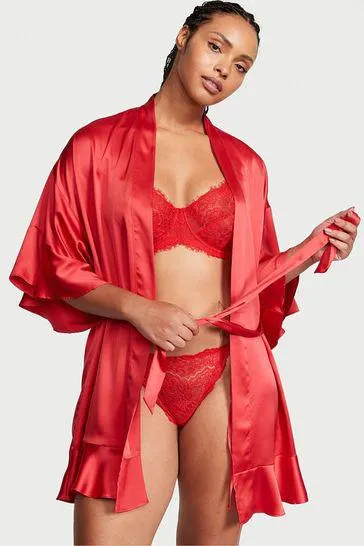 Flounce Satin Robe
