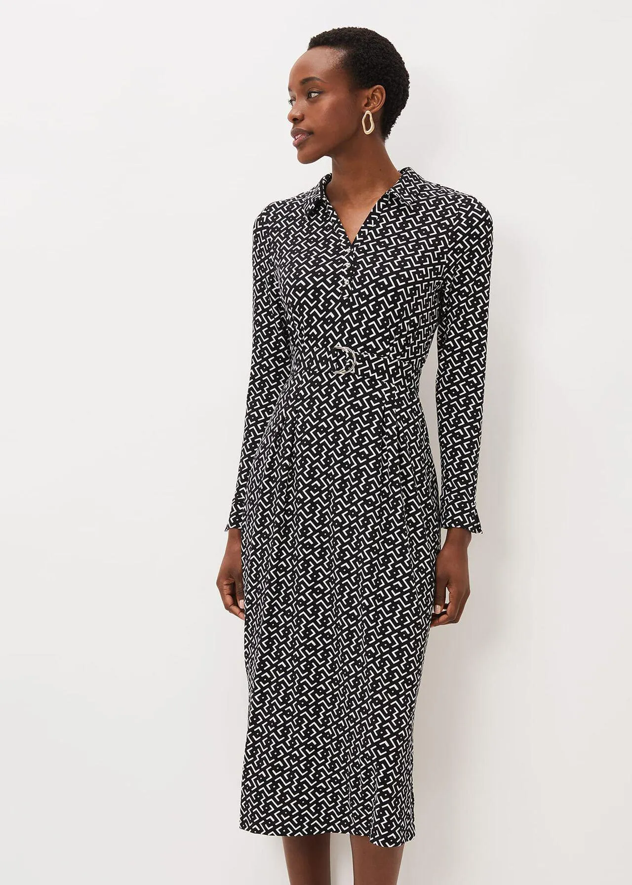 Teigan Abstract Print Midi Dress