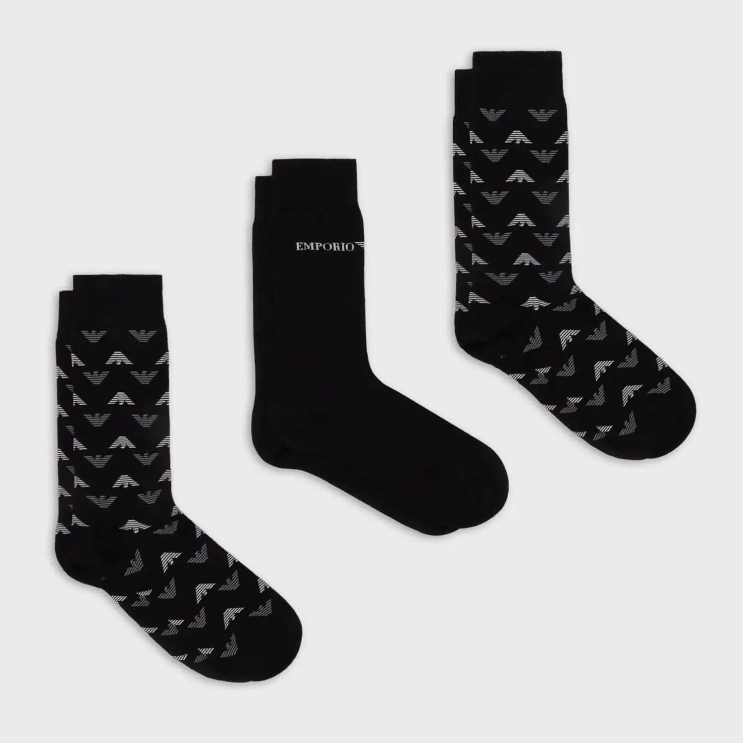 Emporio Armani Three-Pack Cotton-Blend Socks