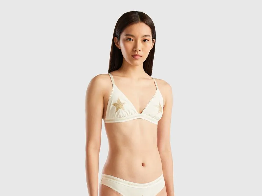 Triangle bra with glitter stars