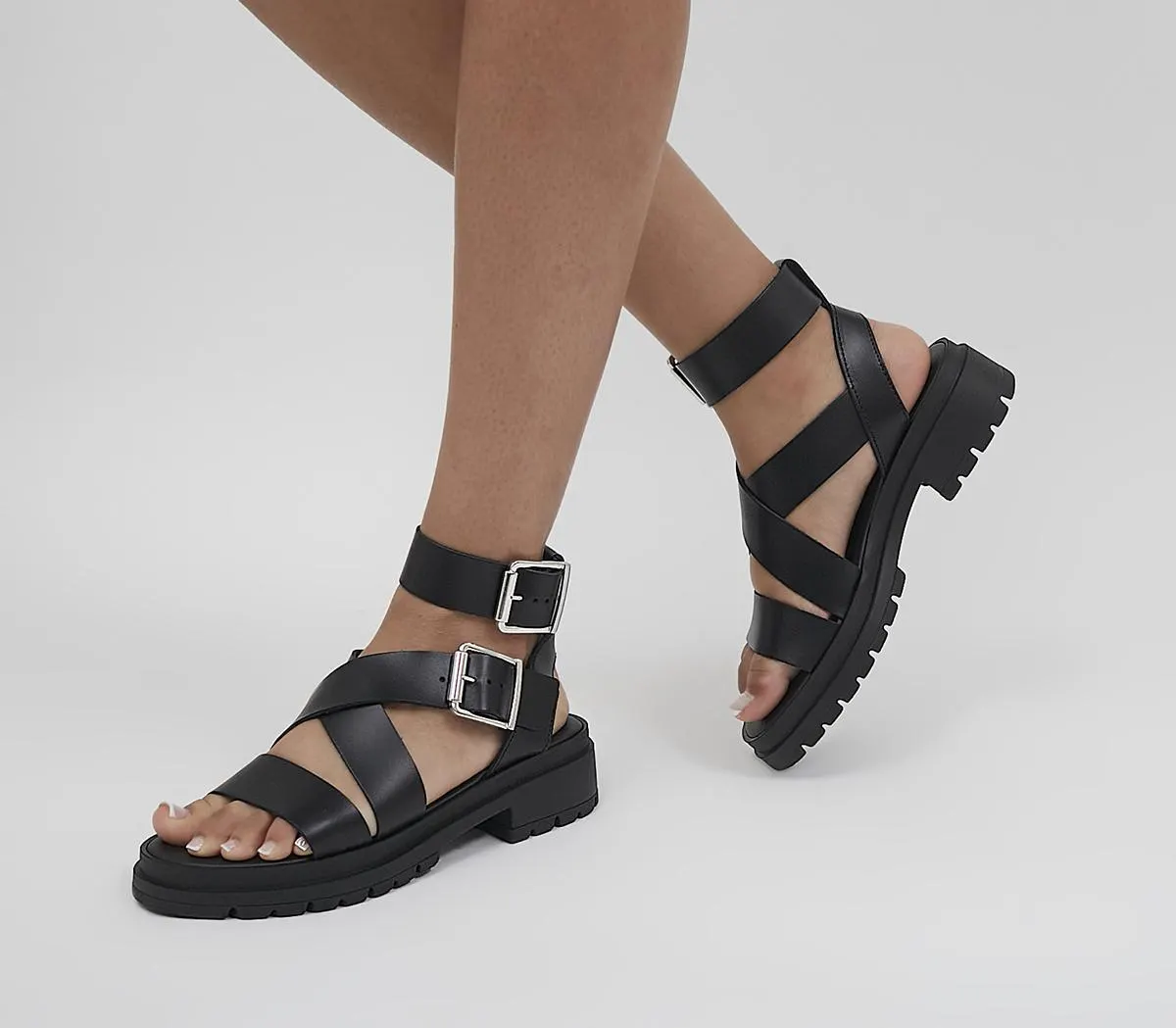 Stash Buckle Detail Sandals
