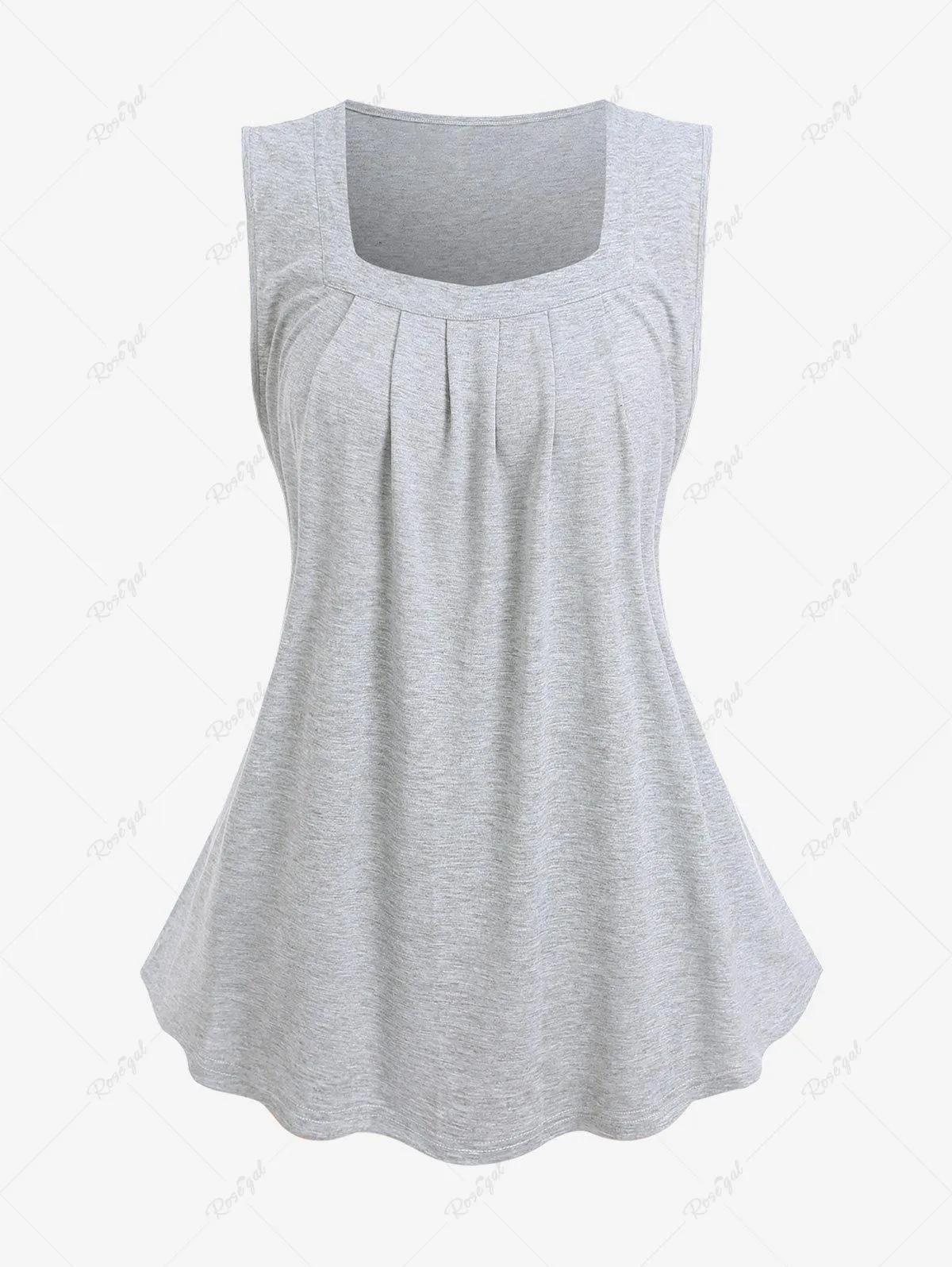 Plus Size Marled Pleated Tank Top - 2xl