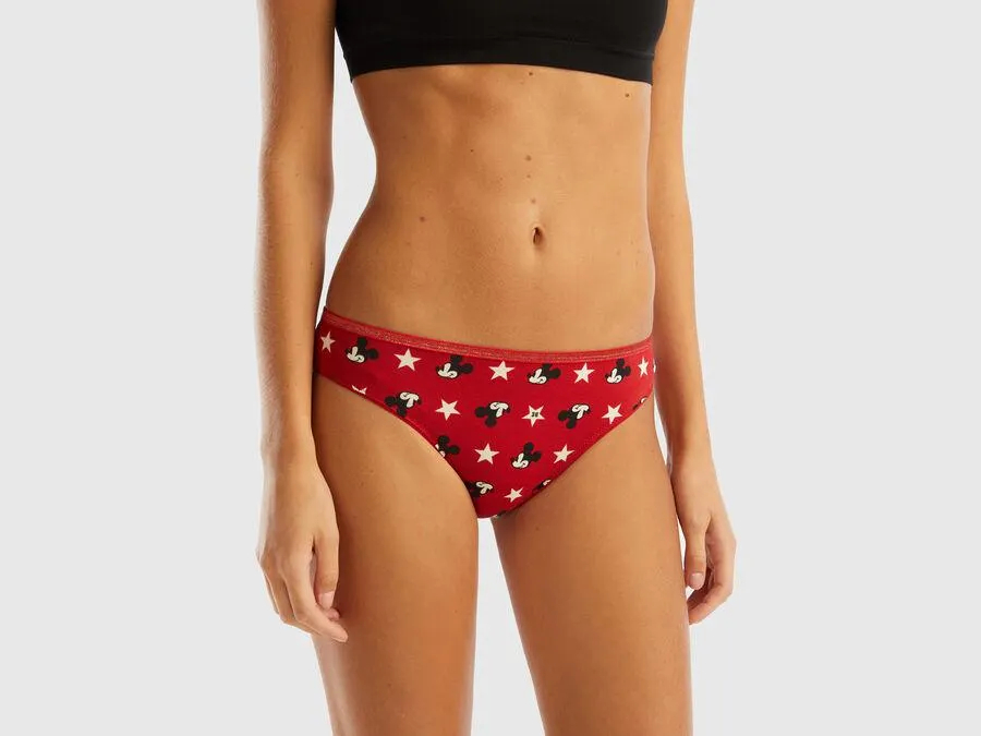 Red Mickey Mouse briefs with lurex