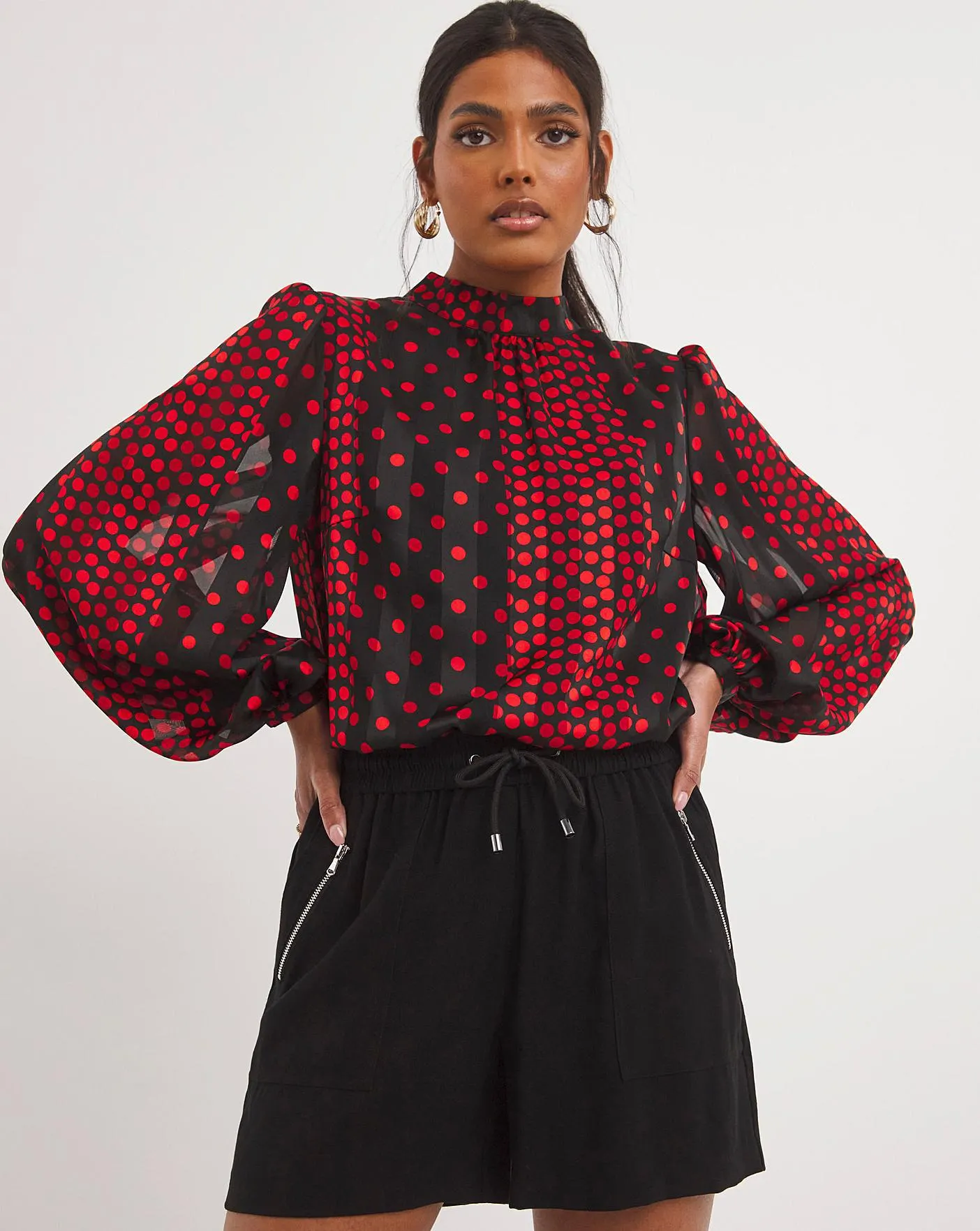 Joanna Hope High Neck Satin Blouse