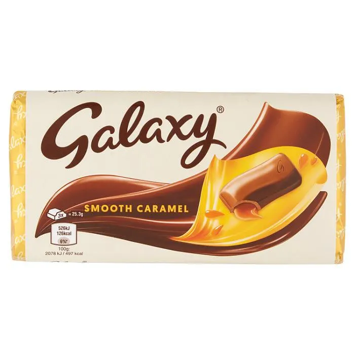 Galaxy Smooth Caramel & Milk Chocolate Block Bar Vegetarian 135g