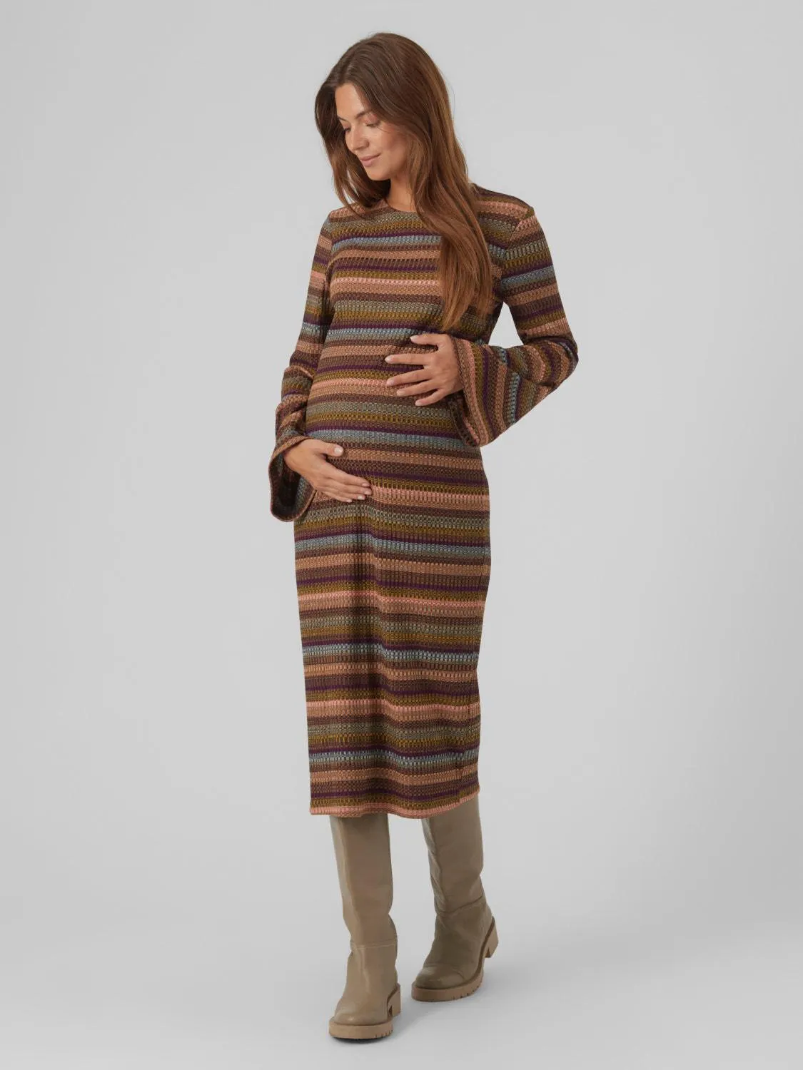 Regular Fit O-Neck Wide sleeves Midi dress