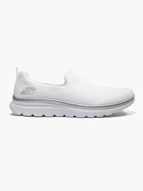 Skechers White Slip On Trainers