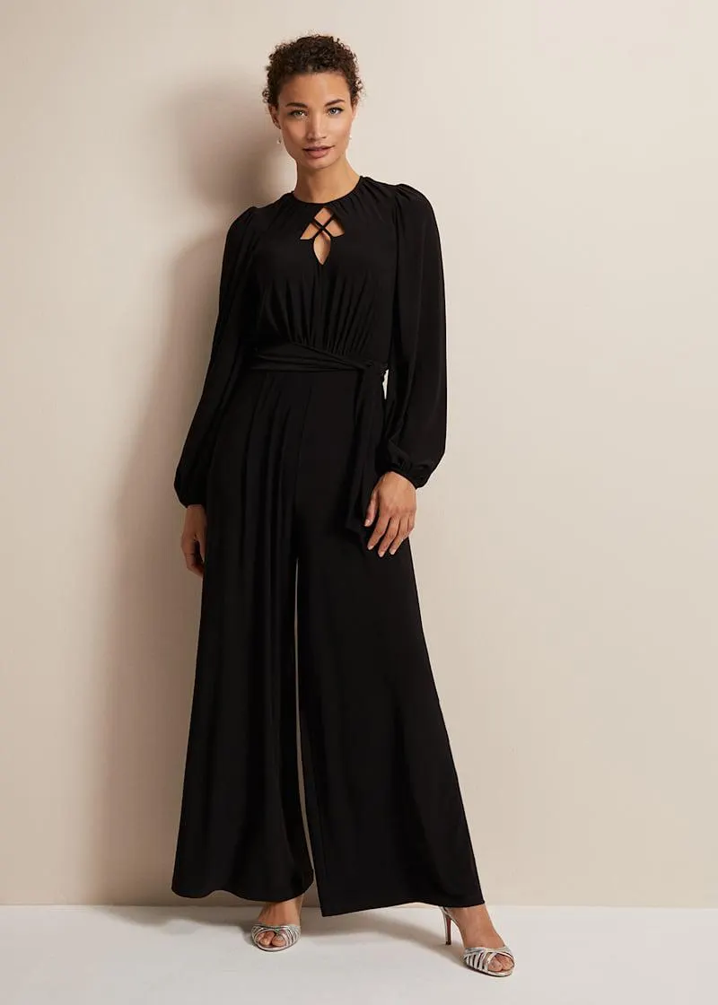 Janece Black Wide Leg Jumpsuit