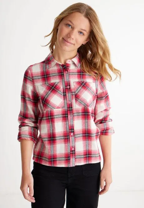 Older Girls Red & Black Checked Shirt