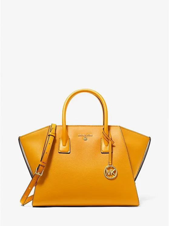 Avril Large Leather Top-Zip Satchel