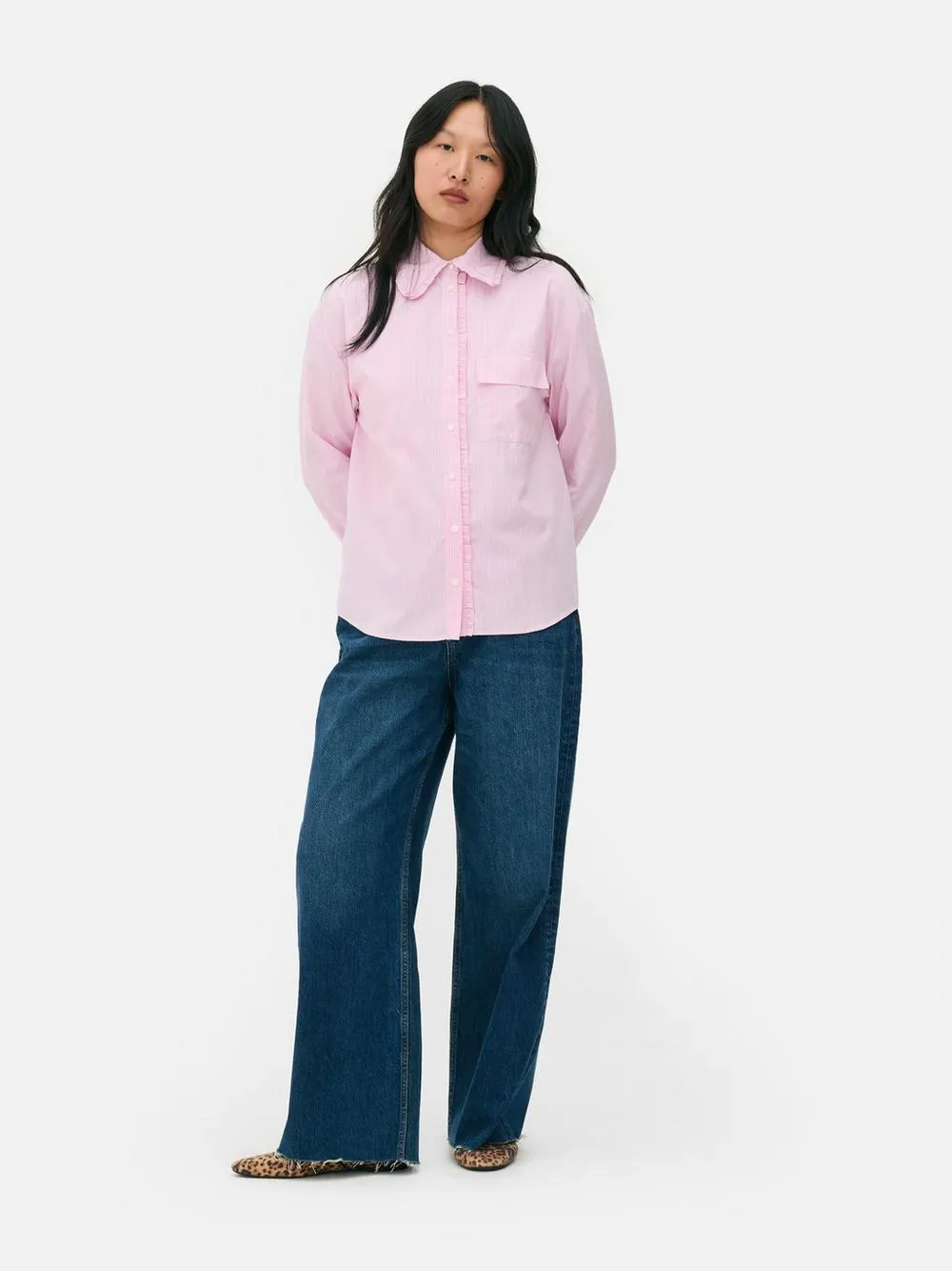 Camisa colarinho folhos