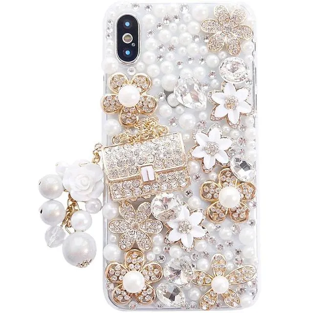 Phone Case For Apple Back Cover iPhone 14 Pro Max 14 Plus 13 12 11 Pro Max Mini X XR XS Rhinestone Dustproof Shockproof Flower Crystal Diamond TPU