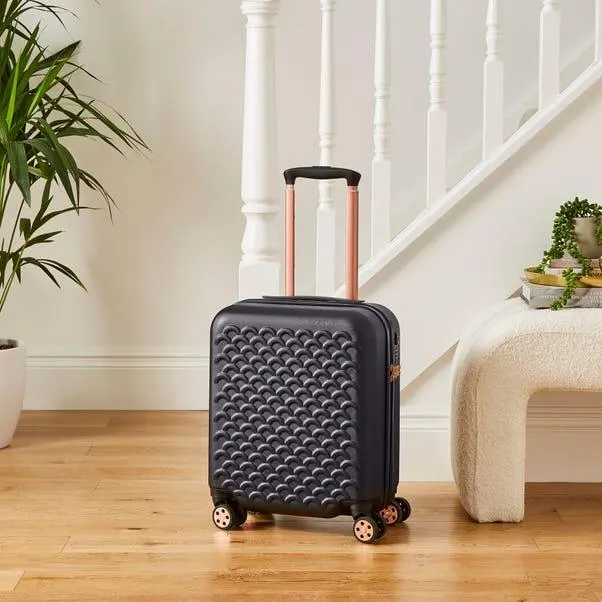 Scalloped Black Suitcase