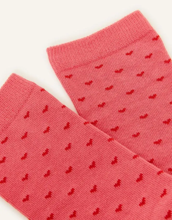 Ditsy Heart Print Socks