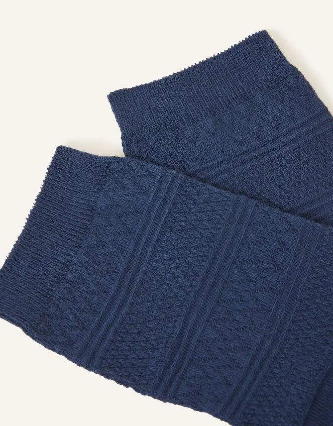 Textured Socks Blue