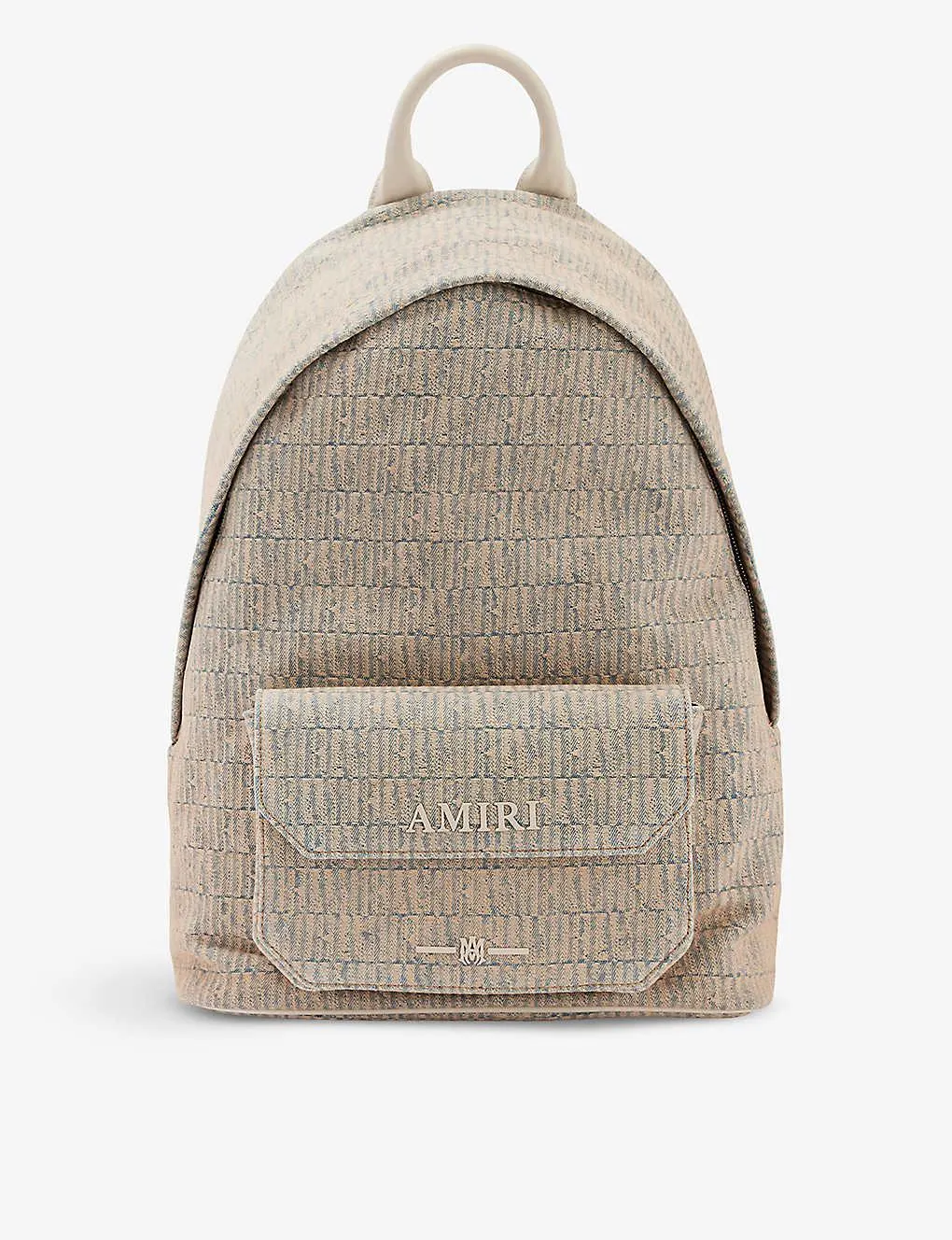 Jacquard-pattern denim backpack