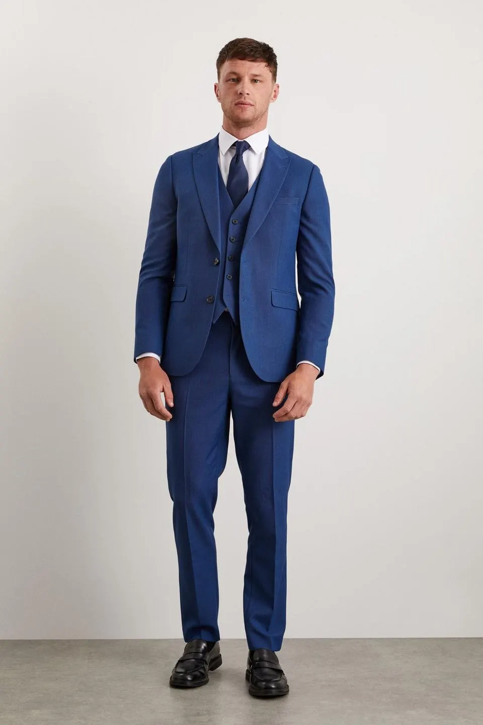 Slim Fit Blue Birdseye Suit Jacket