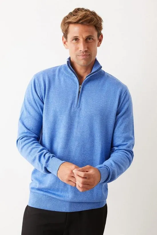 Long Sleeve Zip Neck Jumper