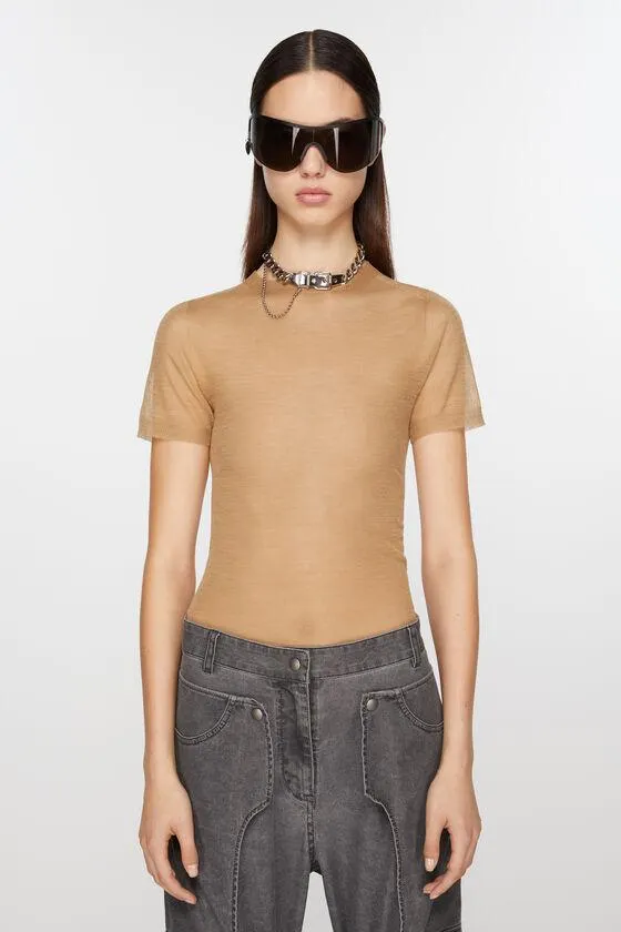 Sheer knit t-shirt
