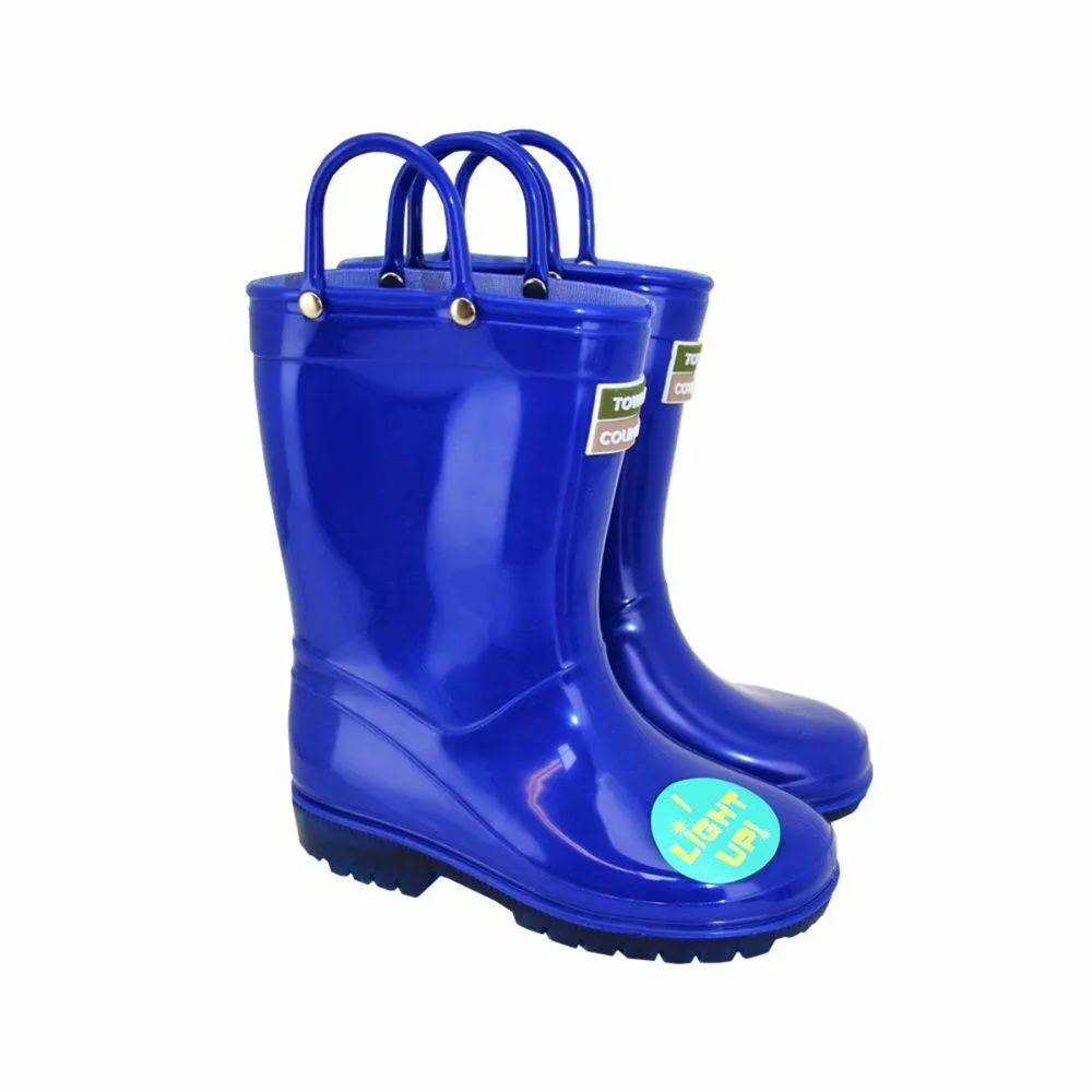 Town & Country Kids Light Up Wellington Boots Blue