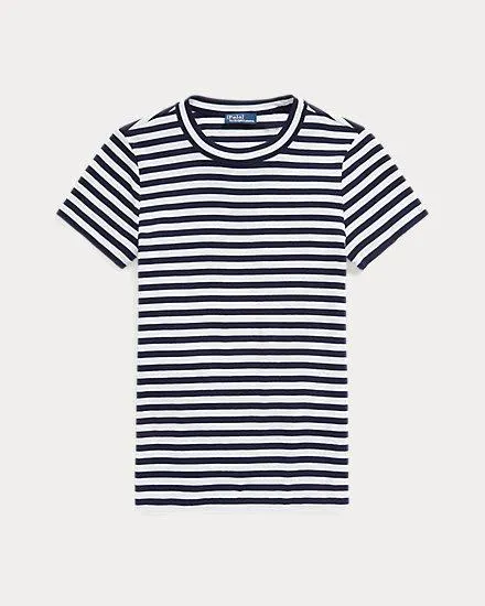Striped Rib-Knit Cotton Crewneck T-Shirt