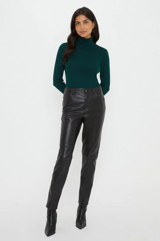 Faux Leather Jeans
