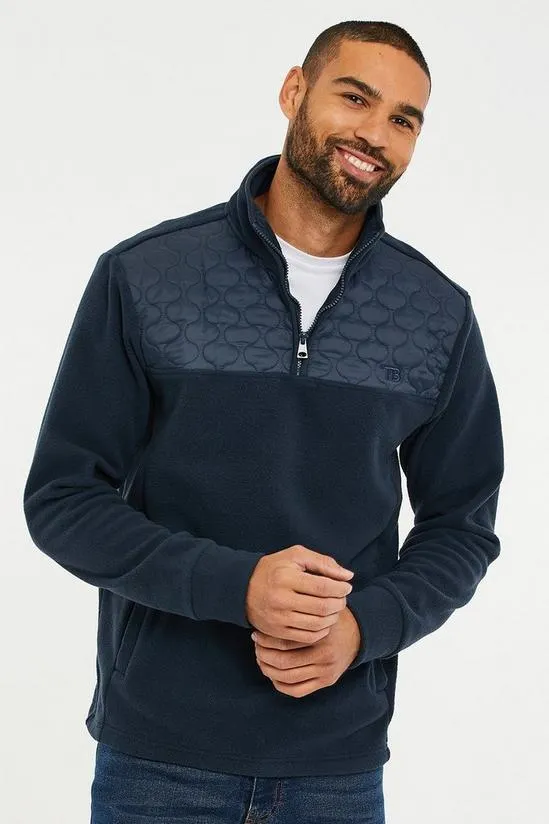 'Pedro' Quarter Zip Quilted Fleece Jumper