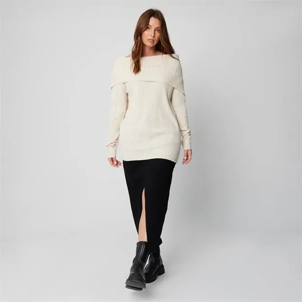 Neck Oatmeal Marl Jumper