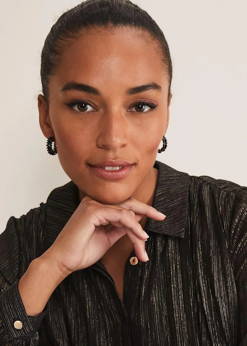 Stone Detail Hoop Earring