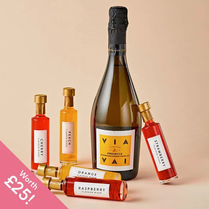 Via Via Prosecco and Prosecco Cocktail Syrup Selection Bundle